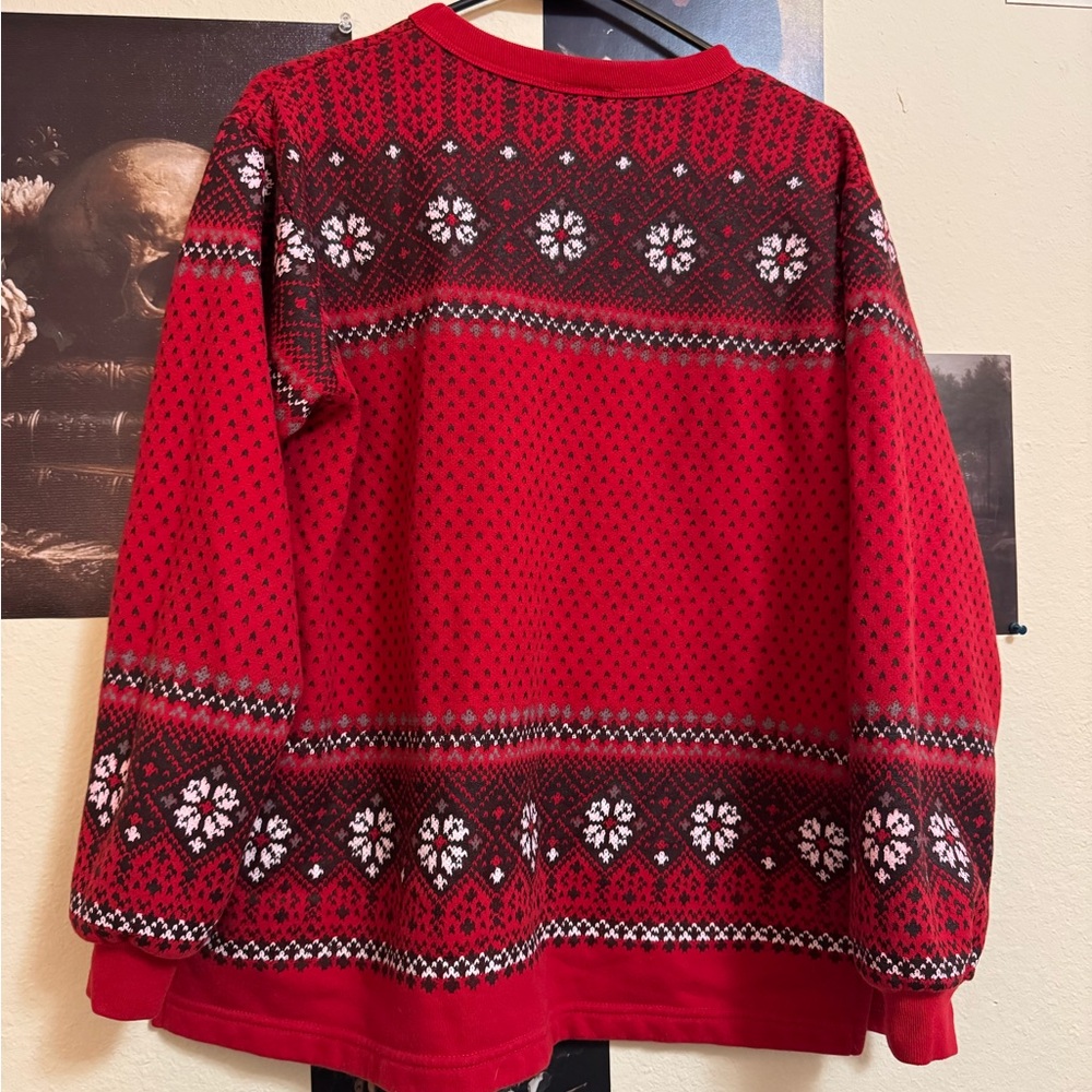 Red Patterned Vintage Christmas Festive Women's Sweater